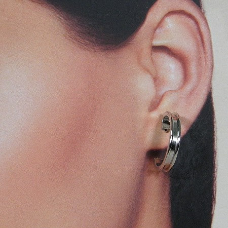Small silver French hoop earring