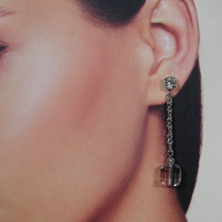 Lange oorhanger met heldere Swarovski kristallen