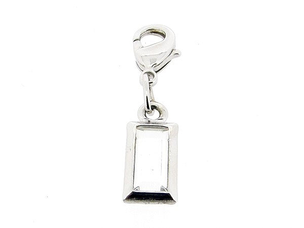 Silberner Charm mit marquise-geschliffenem Swarovski Kristall