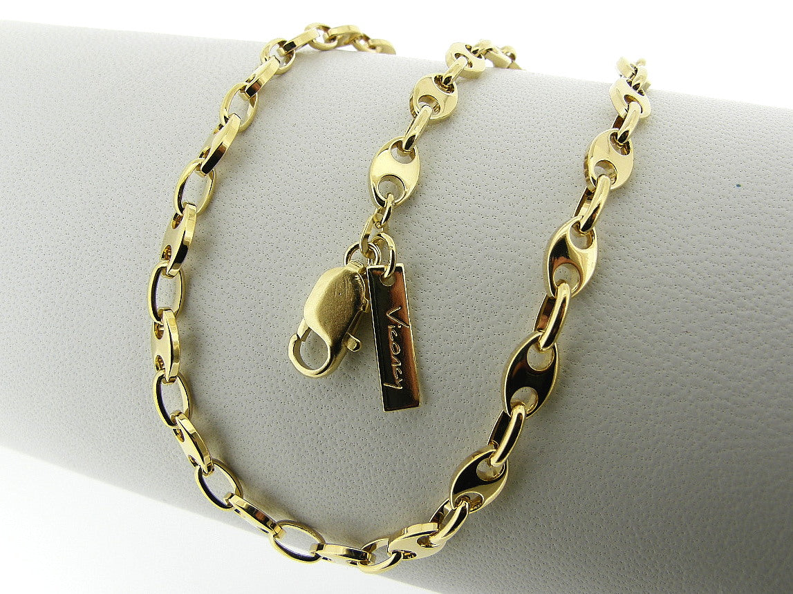 Gold necklace with anchor links