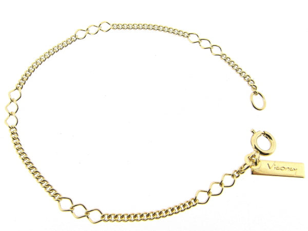 Golden bracelet with combined fantasy gourmet links