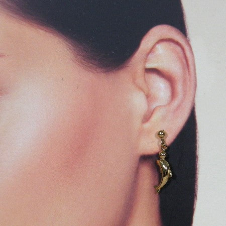 Golden dolphin earrings