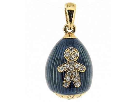 Golden Hermitage St. Petersburg egg with crystal figurine and 18kt gold overlay