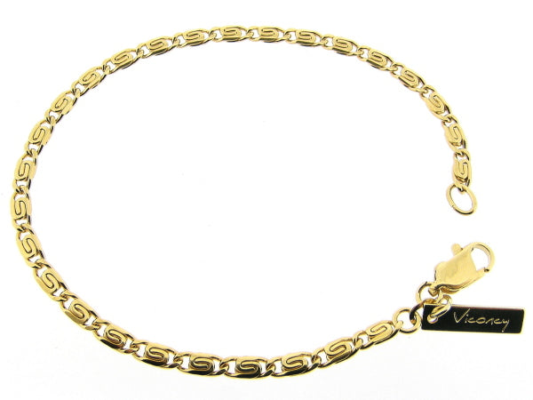 Gold bracelet with fancy thin king chain links