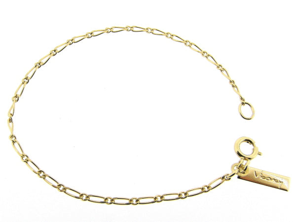 Golden bracelet with mini fancy figaro chain with small links