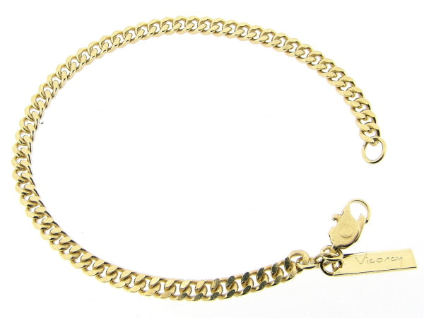 Gold bracelet with diamond-cut gourmet links