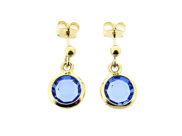 Gouden saffier Swarovski kristallen oorhanger