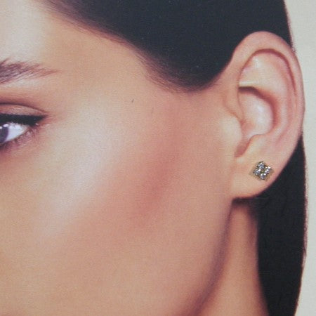 Gold Clear Swarovski Rhinestone Stud Earring