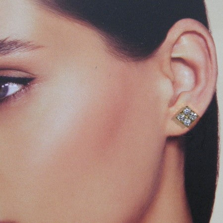 Heldere Swarovski Strass oorknop
