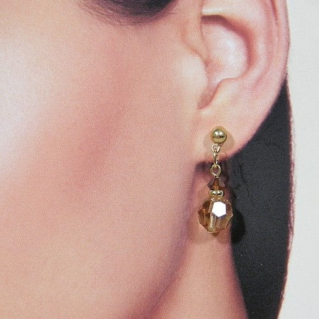 Golden Topaz Swarovski crystal earring