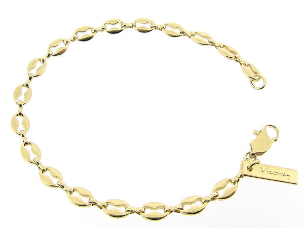 Golden bracelet with fancy anchor chain links