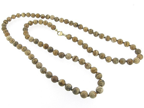 Landscape agate gemstone necklace