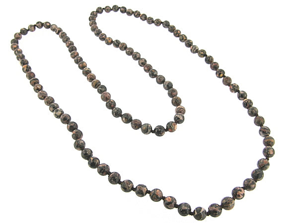 Leopard jasper gemstone necklace