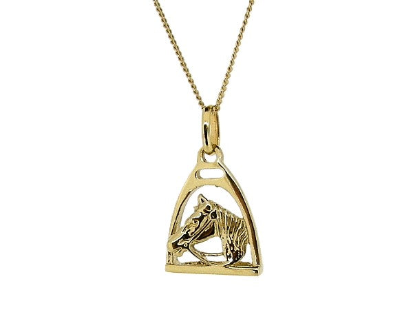 Gouden ketting met hangertje Franse stijgbeugeltje