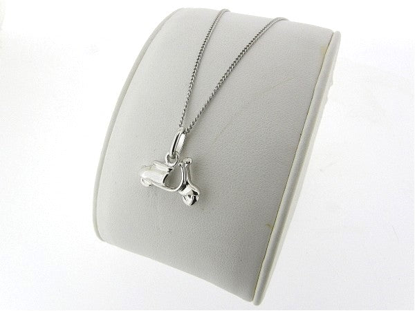 Zilveren hangertje met dunne gourmet ketting pendant Vespa scooter