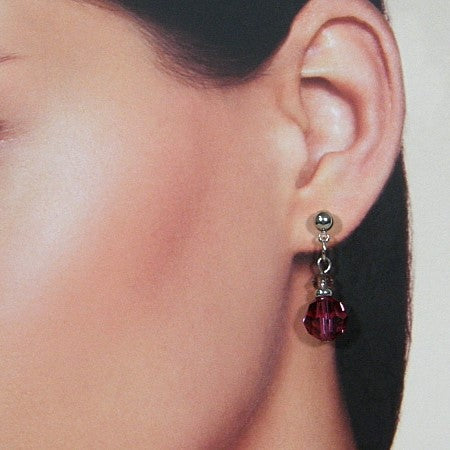 Silberner Swarovski-Amethyst-Kristall-Ohrhänger