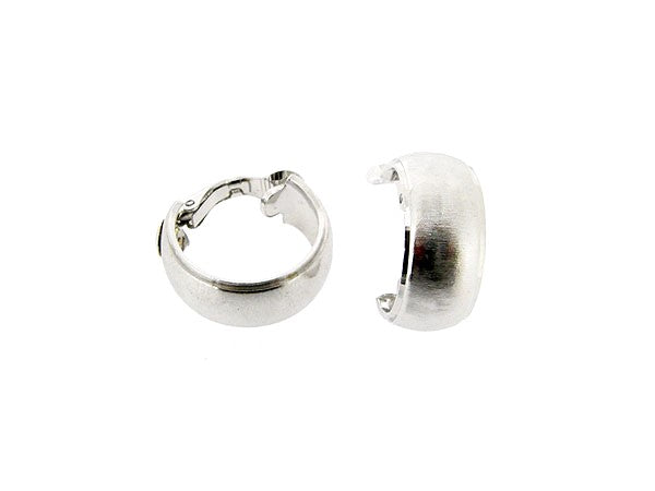 Französische Kreolen aus Silber mit Diamanten und Ohrclip