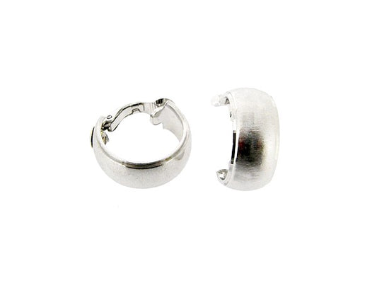 Französische Kreolen aus Silber mit Diamanten und Ohrclip
