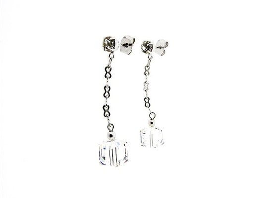 Lange oorhanger met heldere Swarovski kristallen