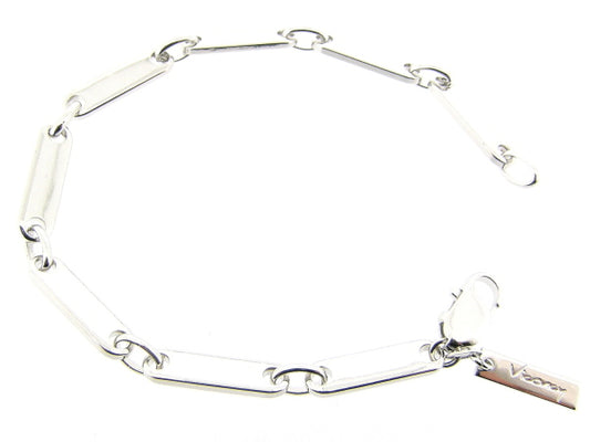 Zilveren schakel armbandje met sportieve plaatjesschakel