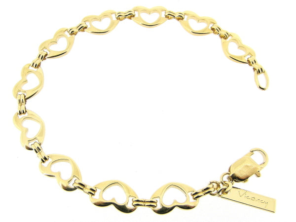 Gold heart link bracelet