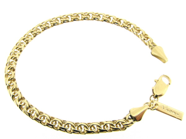Golden cocktail bracelet with braided links