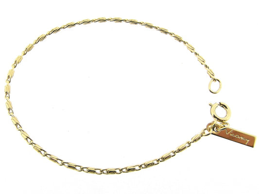 Gouden enkelbandje met mini fantasie ronde koningsschakeltjes
