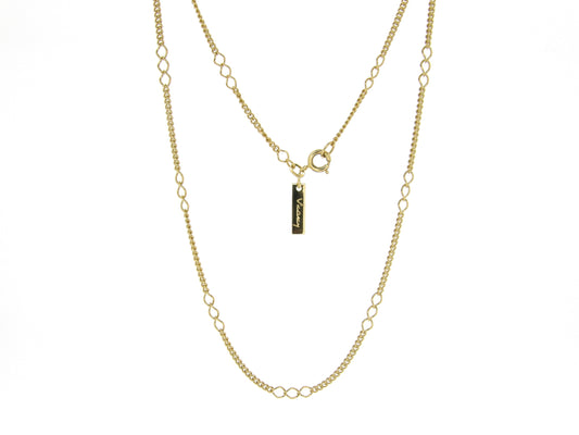 Gouden collier met gecombineerde fantasie gourmet schakeltjes