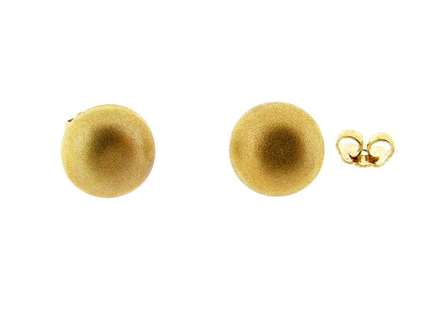 Gold mattierter runder Ohrstecker