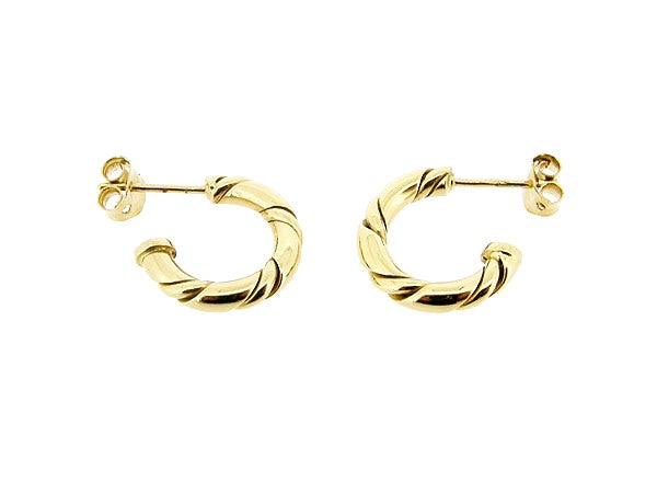Gold French Twisted Hoop Earring
