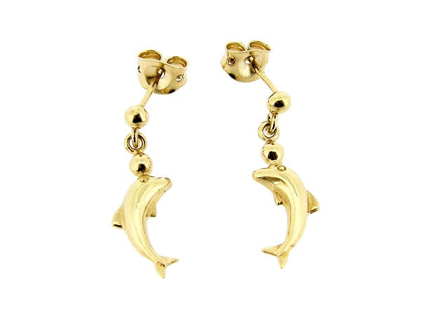 Golden dolphin earrings
