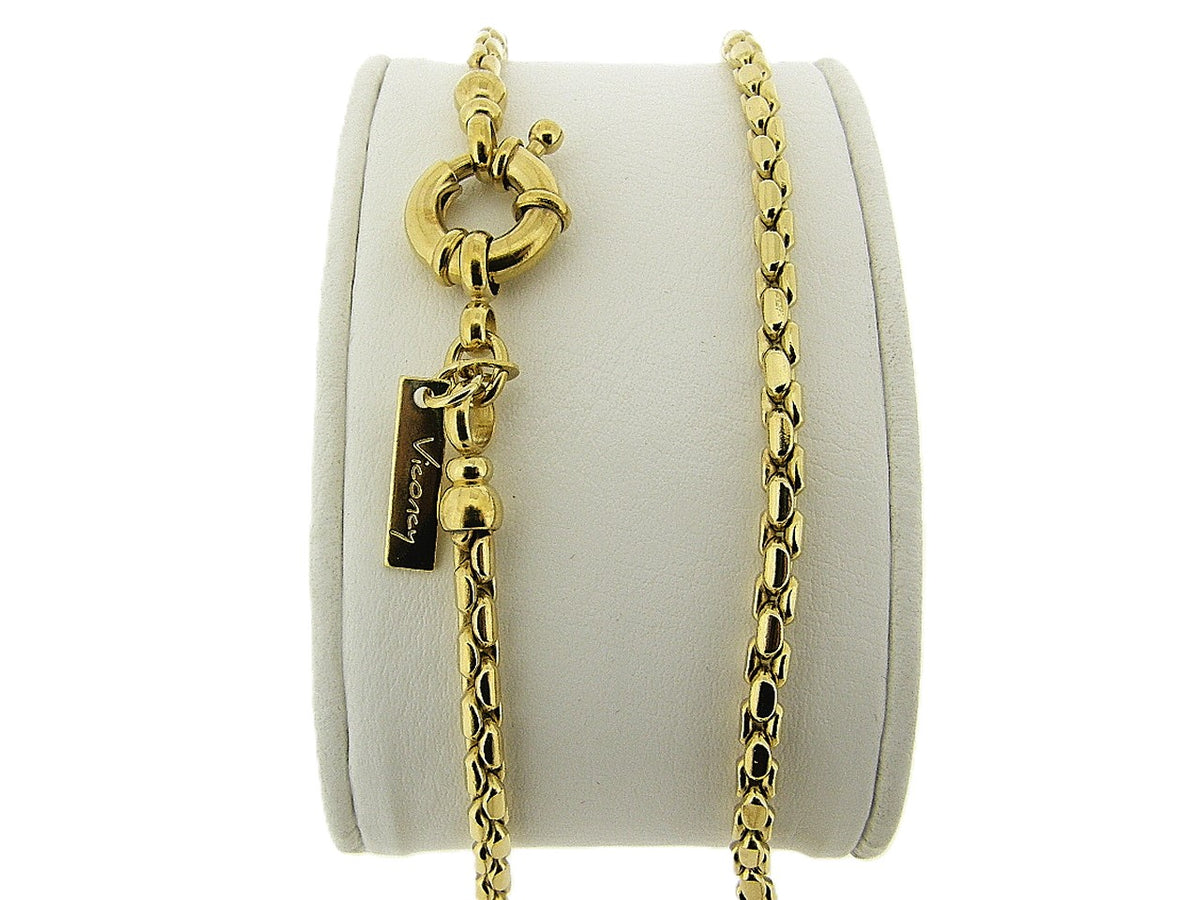 Gold cocktail Boston link necklace with fashionable clasp
