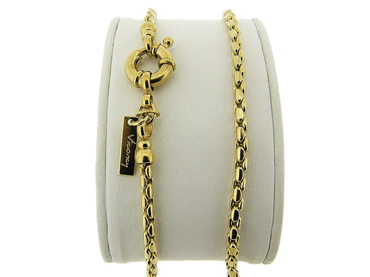 Gold cocktail Boston link necklace with fashionable clasp