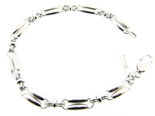 Zilveren armband met modieuze hoogglanzende schakels