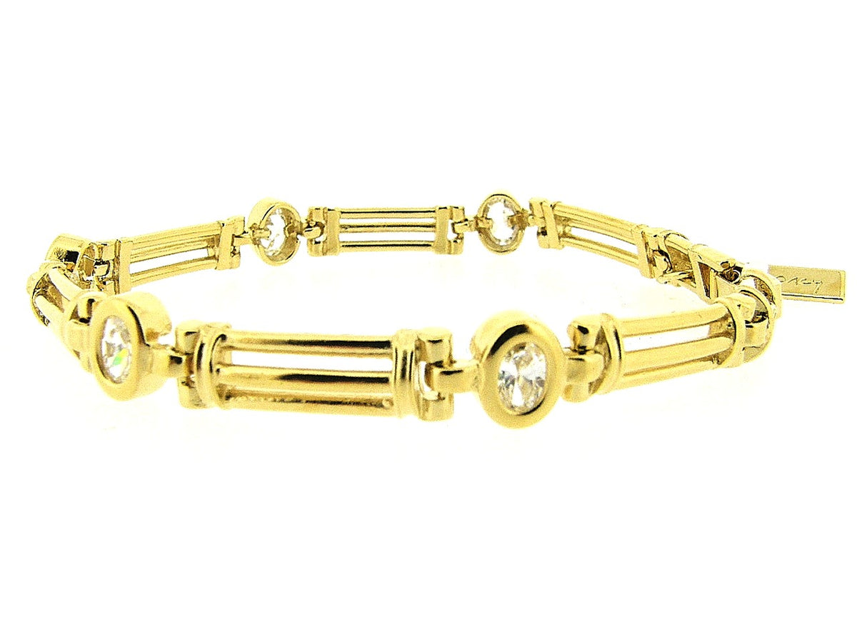Goldenes Gliederarmband mit Zirkoniasteinen