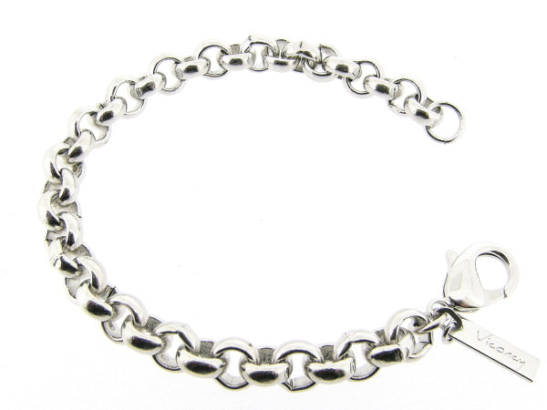 Silbernes Armband mit großen, modischen Jasseron-Gliedern