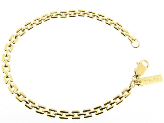 Gold French bracelet with small square links