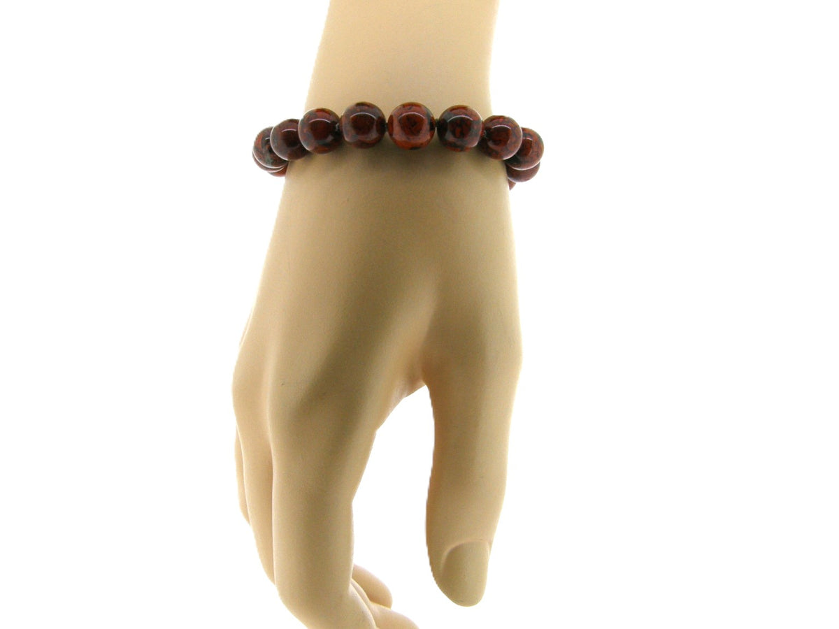 Armband mit hochglänzenden Brekzien-Jaspis-Edelsteinen