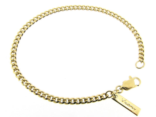 Gold bracelet with diamond-cut gourmet links