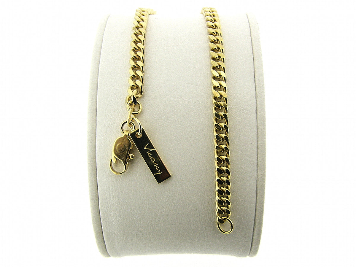 Gold necklace with diamond-cut curb links