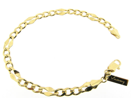 Gouden armbandje met fantasie gourmet schakeltjes