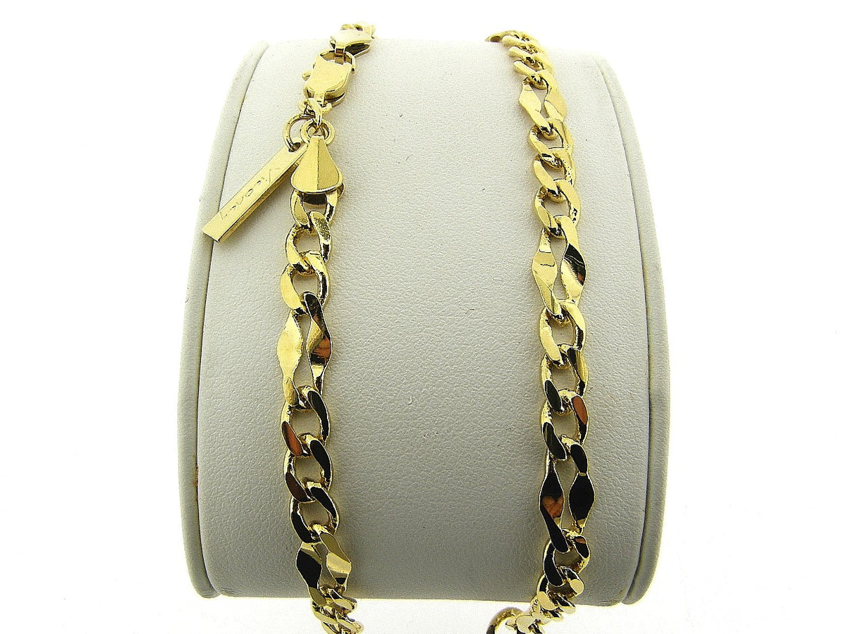 Gold necklace fancy gourmette link chain