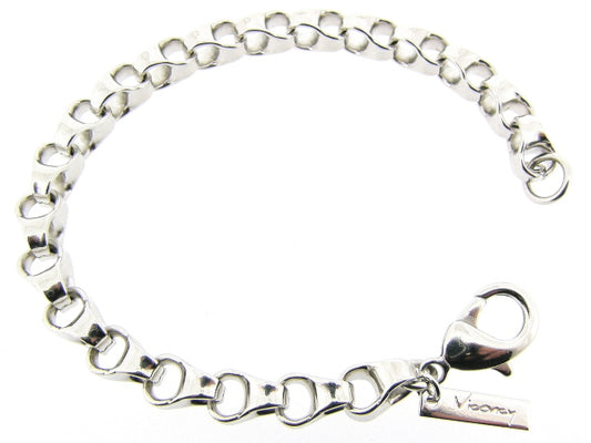 Silbernes Armband mit doppelten großen Fantasie-Jasseron-Gliedern