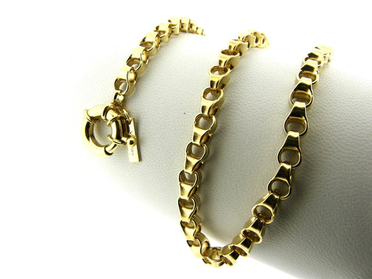 Goldkette mit großen Jasseron-Gliedern und festem Doppelauge