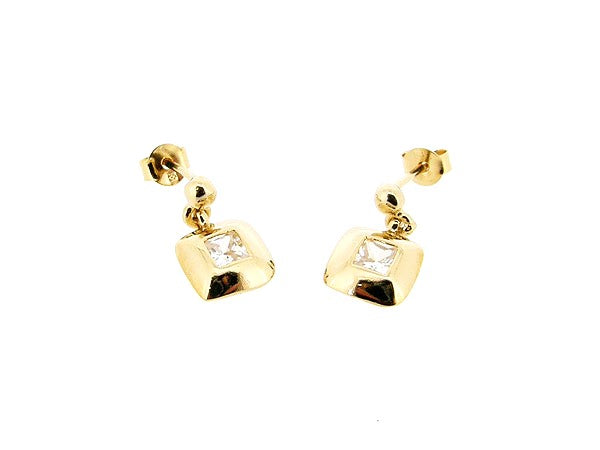 Rose gold stud earring with zirconia stones
