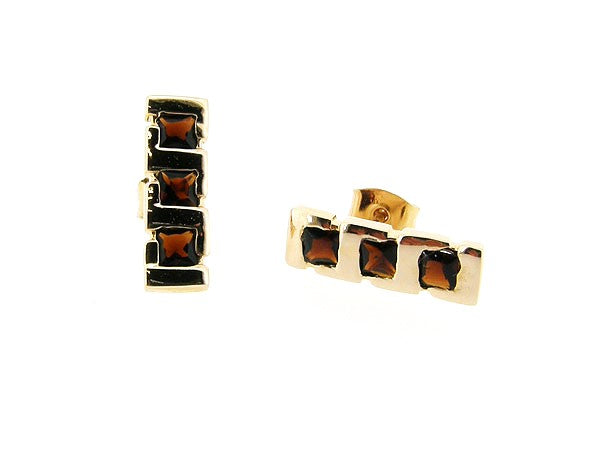 Roségoldener Ohrstecker mit Topas Swarovski-Kristallen