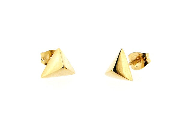 Rose gold triangle stud earrings
