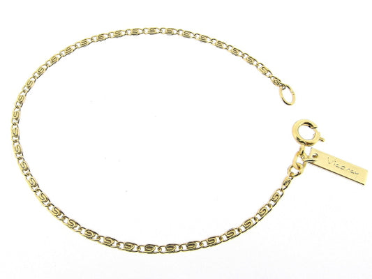 Gouden armbandje met platte mini koningsschakeltjes