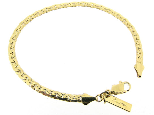 Golden bracelet with diamond-cut snake links