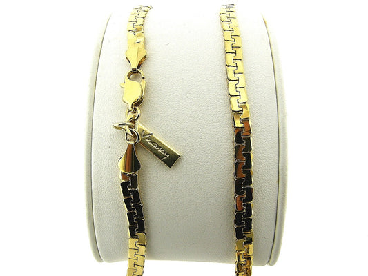 Goldenes flaches Gourmet-Collier mit Schlangen-Gliedern